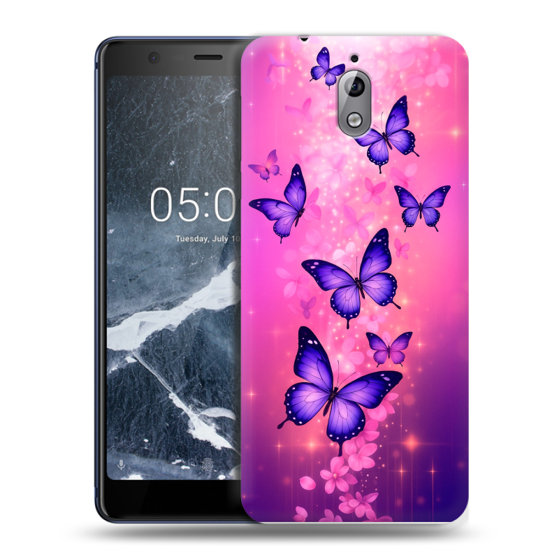 Силиконовый чехол на Nokia 3.1 с принтом Бабочки Силиконовый чехол на Nokia 3.1 с принтом Бабочки