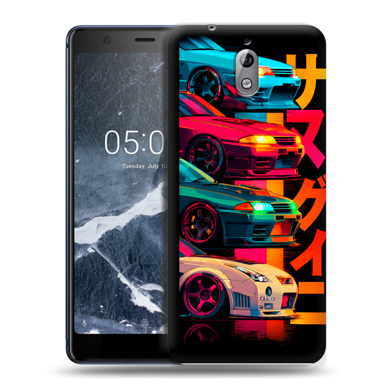 Силиконовый чехол на Nokia 3.1 с принтом Гоночные машины Силиконовый чехол на Nokia 3.1 с принтом Гоночные машины