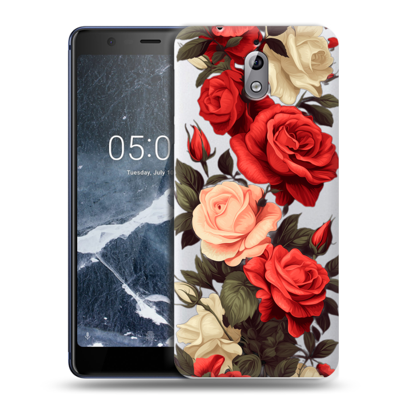 Силиконовый чехол на Nokia 3.1 с принтом Розы Силиконовый чехол на Nokia 3.1 с принтом Розы