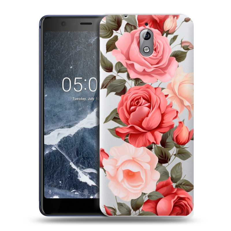 Силиконовый чехол на Nokia 3.1 с принтом Розы Силиконовый чехол на Nokia 3.1 с принтом Розы