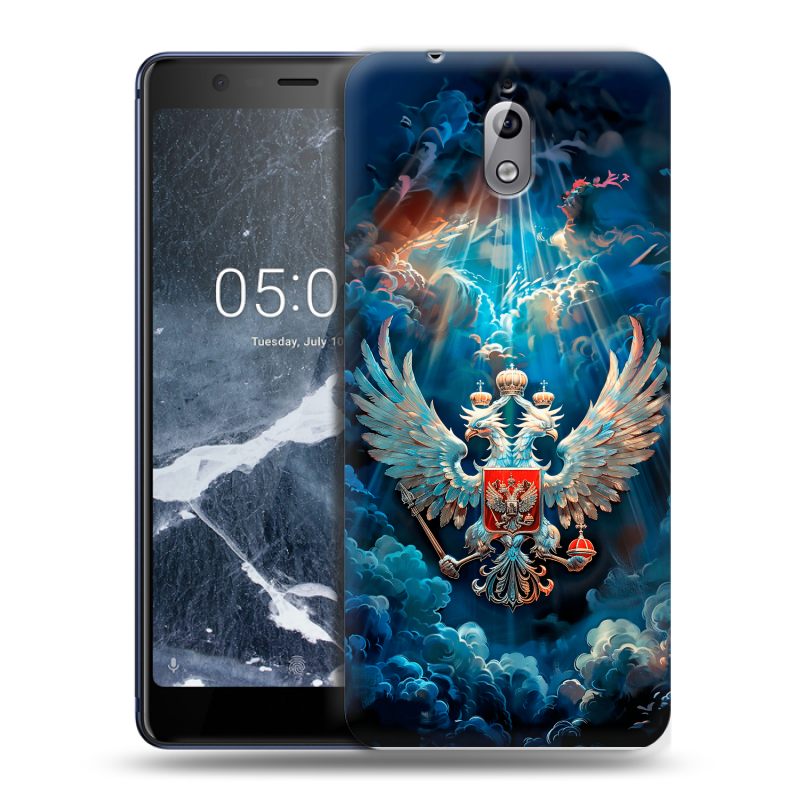 Силиконовый чехол на Nokia 3.1 с принтом Герб флаг России Силиконовый чехол на Nokia 3.1 с принтом Герб флаг России