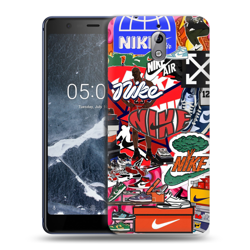 Силиконовый чехол на Nokia 3.1 с принтом Найк Nike яркий Силиконовый чехол на Nokia 3.1 с принтом Найк Nike яркий