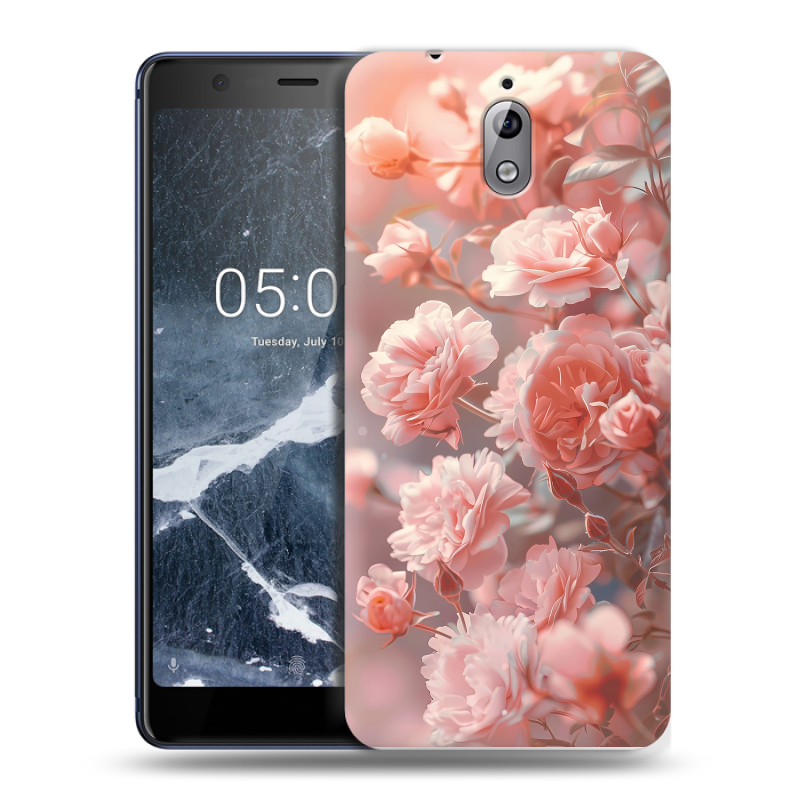 Силиконовый чехол на Nokia 3.1 с принтом Розовые розы Силиконовый чехол на Nokia 3.1 с принтом Розовые розы