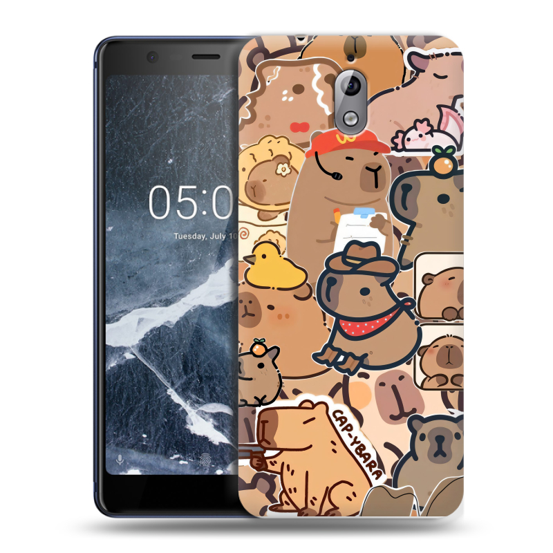 Силиконовый чехол на Nokia 3.1 с принтом капибара Силиконовый чехол на Nokia 3.1 с принтом капибара