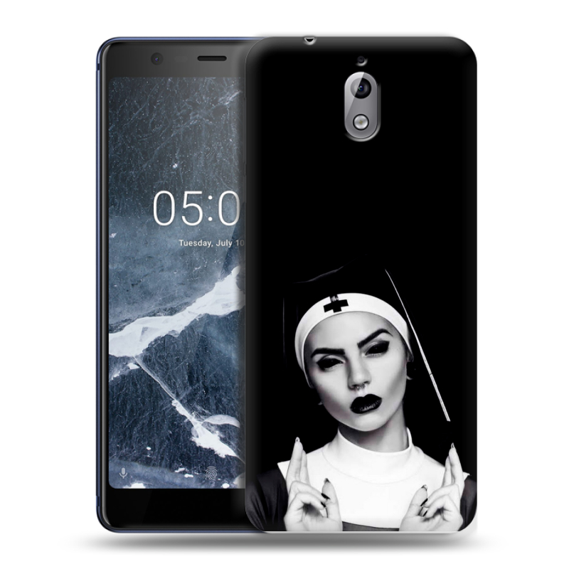 Силиконовый чехол на Nokia 3.1 с принтом монашка Силиконовый чехол на Nokia 3.1 с принтом монашка