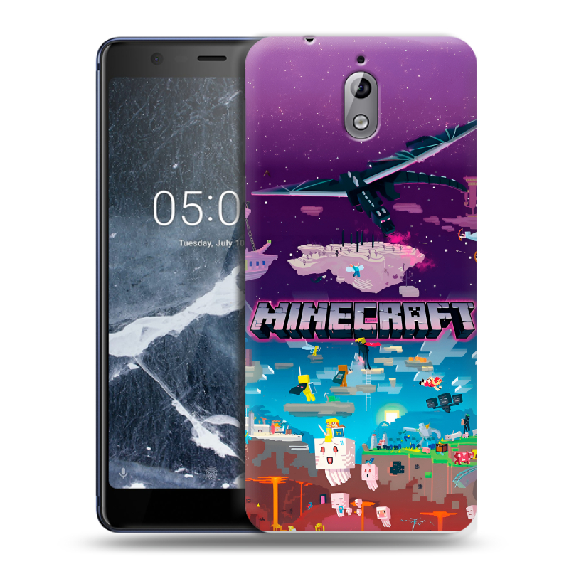 Силиконовый чехол на Nokia 3.1 с принтом Майнкрафт Minecraft Силиконовый чехол на Nokia 3.1 с принтом Майнкрафт Minecraft