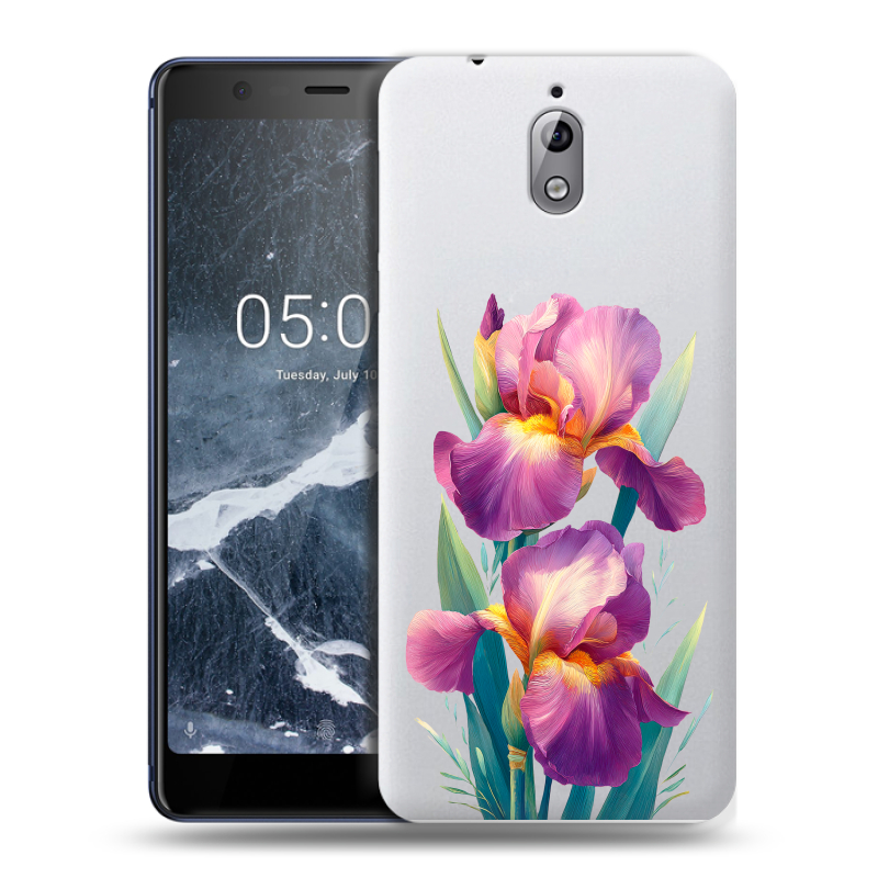 Силиконовый чехол на Nokia 3.1 с принтом Цветы орхидеи Силиконовый чехол на Nokia 3.1 с принтом Цветы орхидеи