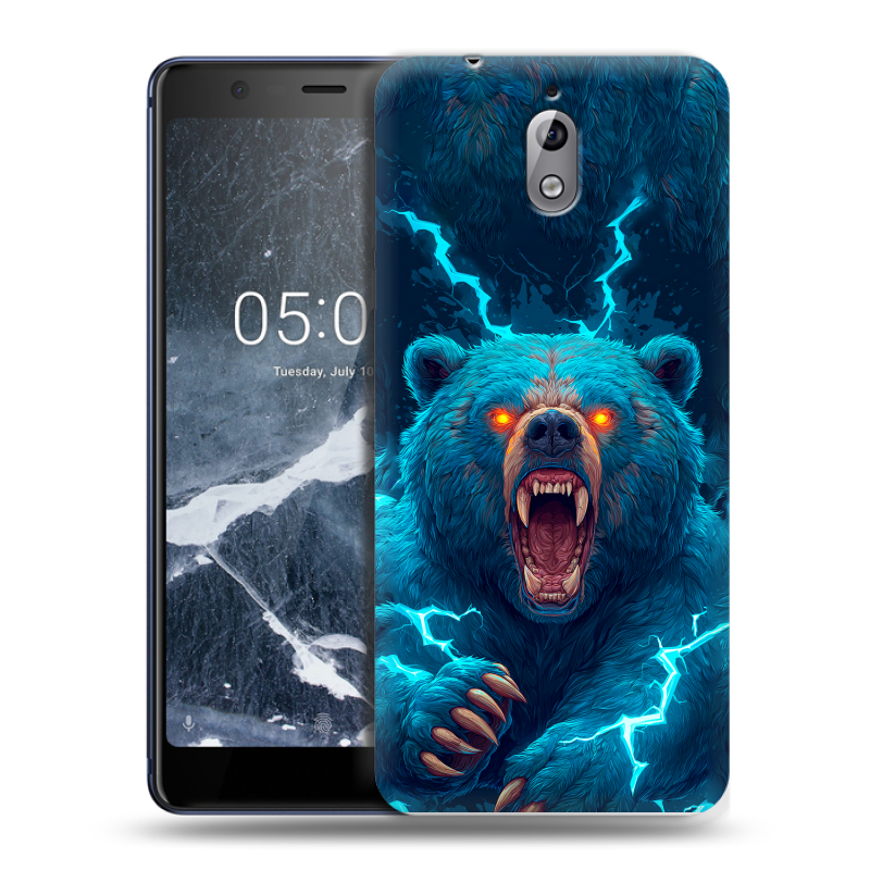 Силиконовый чехол на Nokia 3.1 с принтом Медведь Силиконовый чехол на Nokia 3.1 с принтом Медведь