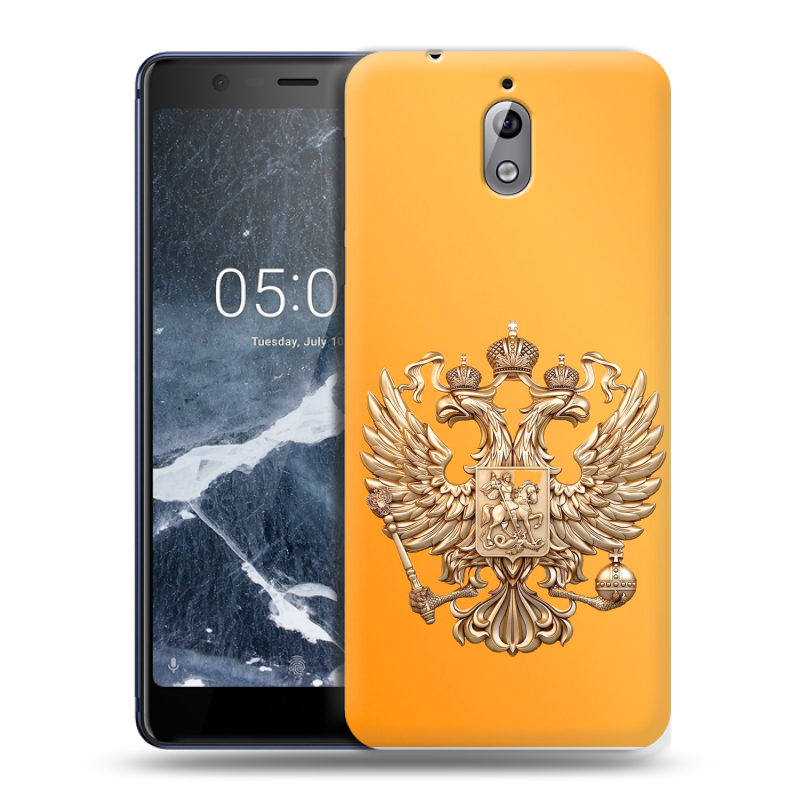 Силиконовый чехол на Nokia 3.1 с принтом Герб Флаг России Силиконовый чехол на Nokia 3.1 с принтом Герб Флаг России