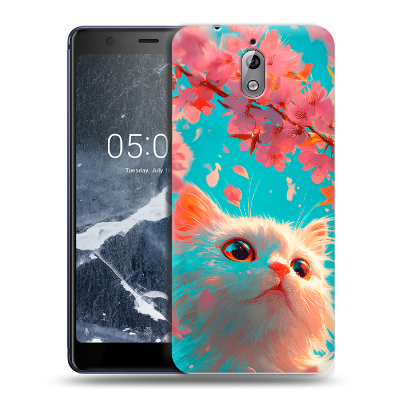 Силиконовый чехол на Nokia 3.1 с принтом Красивый кот Силиконовый чехол на Nokia 3.1 с принтом Красивый кот