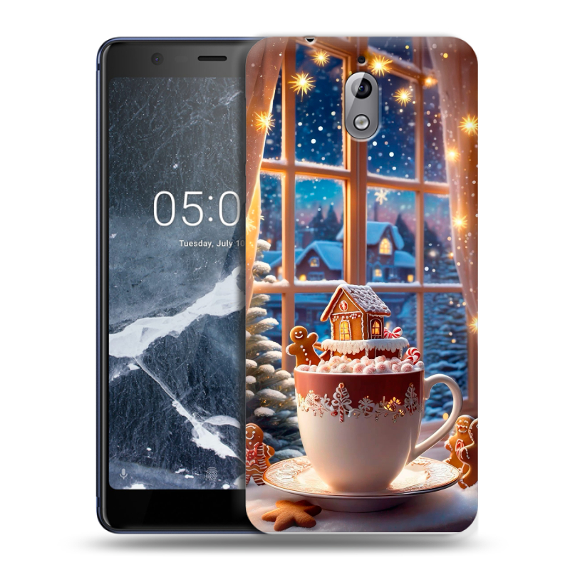 Силиконовый чехол на Nokia 3.1 с принтом Новый год Силиконовый чехол на Nokia 3.1 с принтом Новый год
