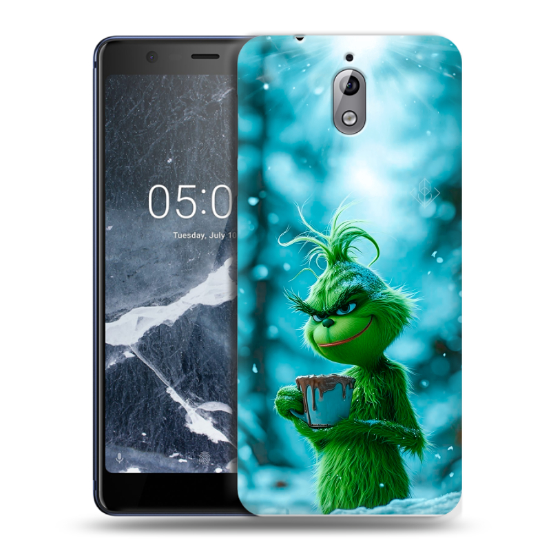 Силиконовый чехол на Nokia 3.1 с принтом Новый год гринч Силиконовый чехол на Nokia 3.1 с принтом Новый год гринч