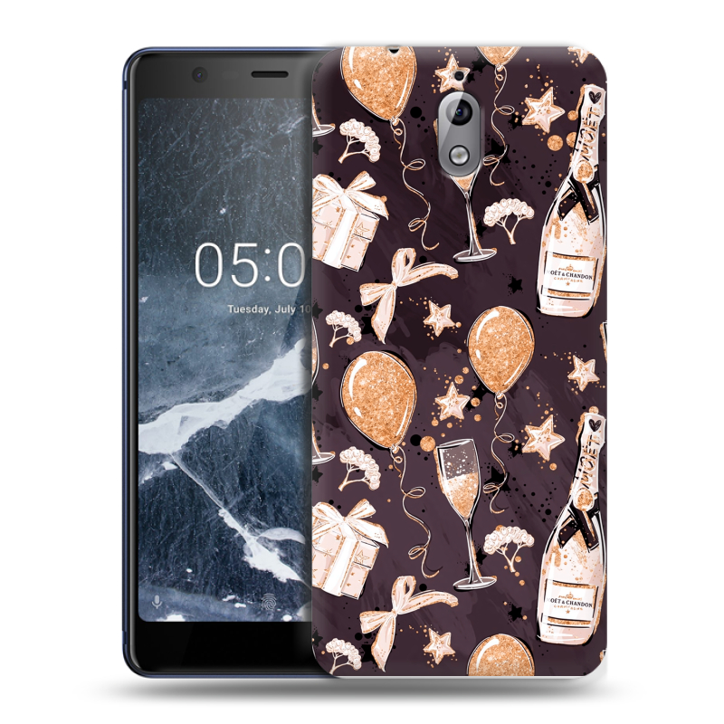 Силиконовый чехол на Nokia 3.1 с принтом Новый год Силиконовый чехол на Nokia 3.1 с принтом Новый год