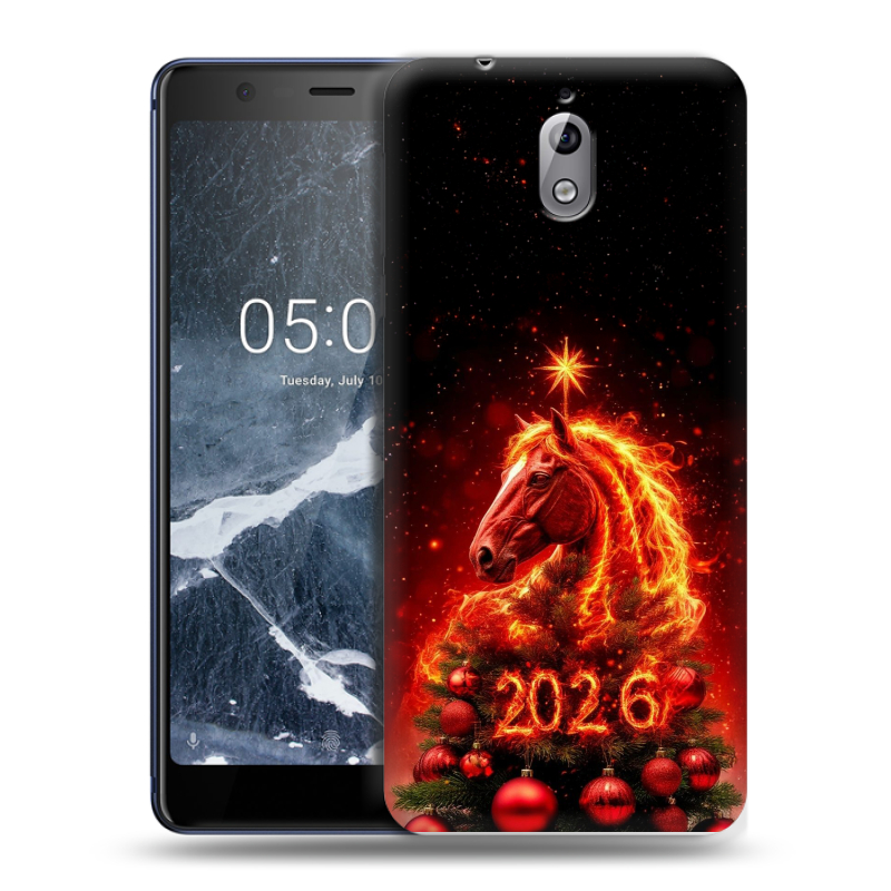 Силиконовый чехол на Nokia 3.1 с принтом Новый год Силиконовый чехол на Nokia 3.1 с принтом Новый год