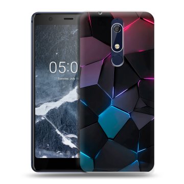 Силиконовый чехол на Nokia 5.1 с принтом Геометрия неона Силиконовый чехол на Nokia 5.1 с принтом Геометрия неона