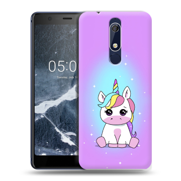 Силиконовый чехол на Nokia 5.1 с принтом Единорог