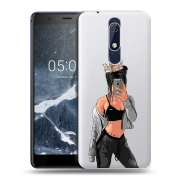 Силиконовый чехол на Nokia 5.1 с принтом Женские принты