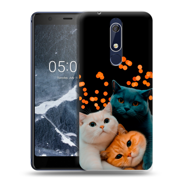 Силиконовый чехол на Nokia 5.1 с принтом Кошки Силиконовый чехол на Nokia 5.1 с принтом Кошки
