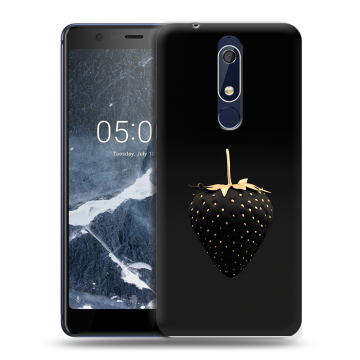 Силиконовый чехол на Nokia 5.1 с принтом Черная клубника Силиконовый чехол на Nokia 5.1 с принтом Черная клубника