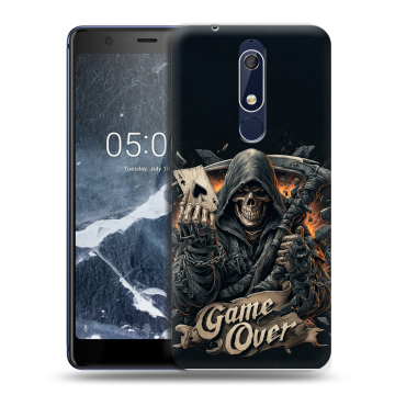Силиконовый чехол на Nokia 5.1 с принтом Скелет карты Силиконовый чехол на Nokia 5.1 с принтом Скелет карты