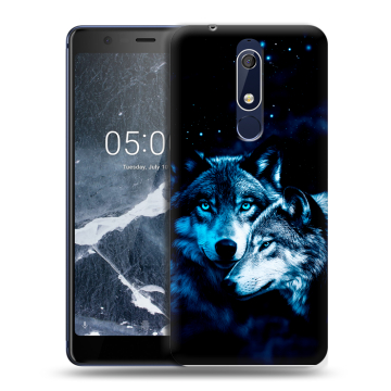 Силиконовый чехол на Nokia 5.1 с принтом Волки Силиконовый чехол на Nokia 5.1 с принтом Волки