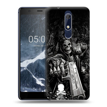 Силиконовый чехол на Nokia 5.1 с принтом Скелет Силиконовый чехол на Nokia 5.1 с принтом Скелет