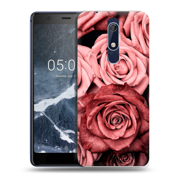 Силиконовый чехол на Nokia 5.1 с принтом Цветы розы Силиконовый чехол на Nokia 5.1 с принтом Цветы розы