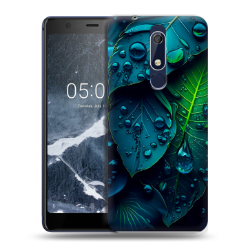 Силиконовый чехол на Nokia 5.1 с принтом Листья Силиконовый чехол на Nokia 5.1 с принтом Листья