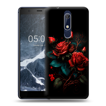 Силиконовый чехол на Nokia 5.1 с принтом Розы красные Силиконовый чехол на Nokia 5.1 с принтом Розы красные