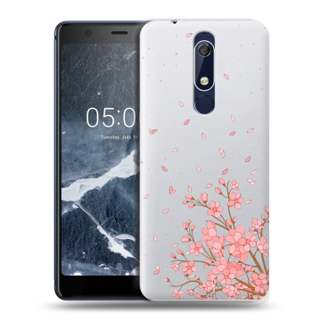 Силиконовый чехол на Nokia 5.1 с принтом Ветка сакуры