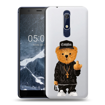 Силиконовый чехол на Nokia 5.1 с принтом Мишка