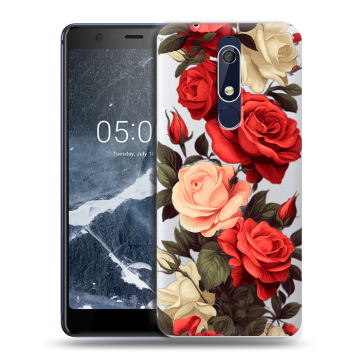 Силиконовый чехол на Nokia 5.1 с принтом Розы