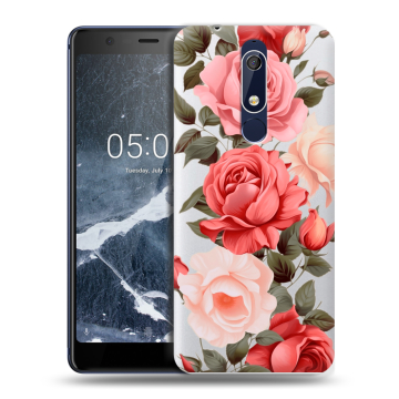 Силиконовый чехол на Nokia 5.1 с принтом Розы