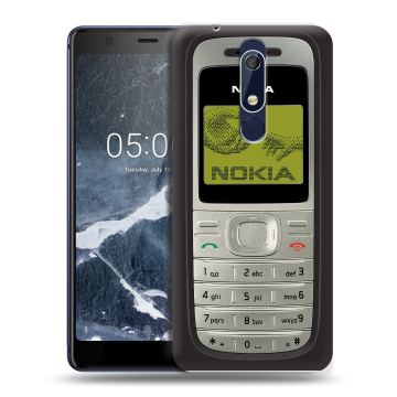 Силиконовый чехол на Nokia 5.1 с принтом Ретро Нокия Силиконовый чехол на Nokia 5.1 с принтом Ретро Нокия