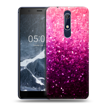 Силиконовый чехол на Nokia 5.1 с принтом Блестки