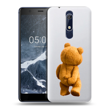 Силиконовый чехол на Nokia 5.1 с принтом Медведь