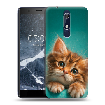 Силиконовый чехол на Nokia 5.1 с принтом котенок