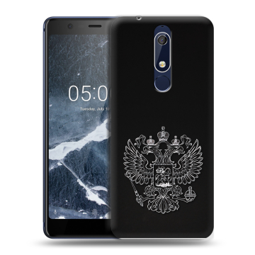 Силиконовый чехол на Nokia 5.1 с принтом Герб России Силиконовый чехол на Nokia 5.1 с принтом Герб России