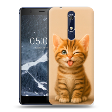 Силиконовый чехол на Nokia 5.1 с принтом котенок