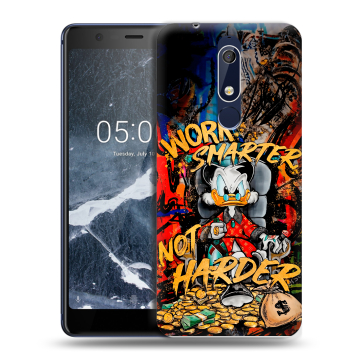 Силиконовый чехол на Nokia 5.1 с принтом Дональд Дак Деньги Силиконовый чехол на Nokia 5.1 с принтом Дональд Дак Деньги