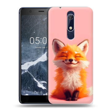Силиконовый чехол на Nokia 5.1 с принтом милая лиса