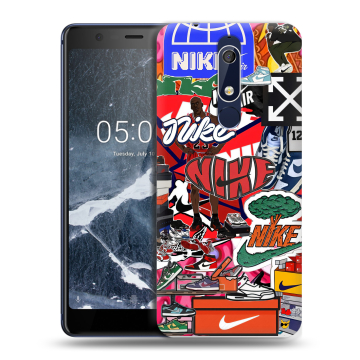 Силиконовый чехол на Nokia 5.1 с принтом Найк Nike яркий