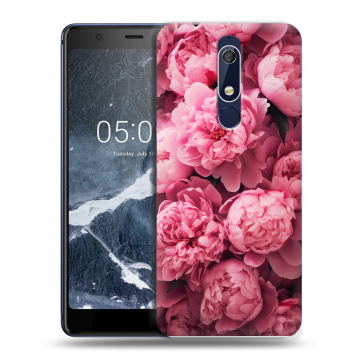 Силиконовый чехол на Nokia 5.1 с принтом цветы пионы