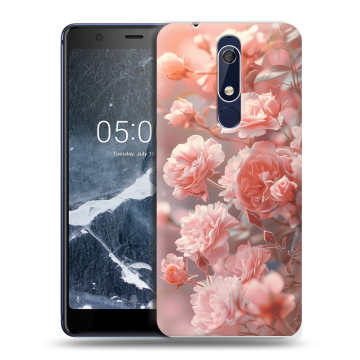 Силиконовый чехол на Nokia 5.1 с принтом Розовые розы