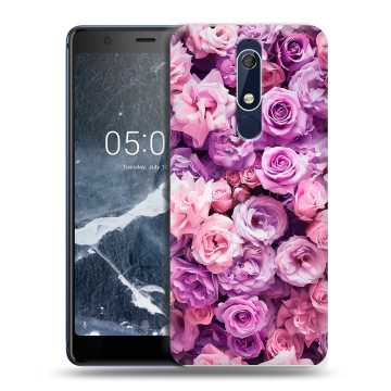 Силиконовый чехол на Nokia 5.1 с принтом лавандовые розы