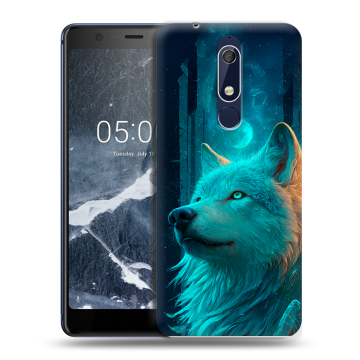 Силиконовый чехол на Nokia 5.1 с принтом бабочки саккура