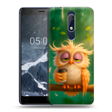 Силиконовый чехол на Nokia 5.1 с принтом сова Силиконовый чехол на Nokia 5.1 с принтом сова
