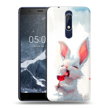 Силиконовый чехол на Nokia 5.1 с принтом кролик зайчик