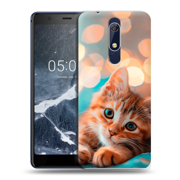 Силиконовый чехол на Nokia 5.1 с принтом котик
