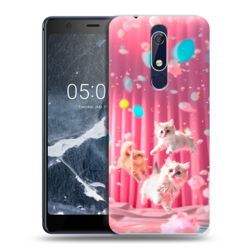 Силиконовый чехол на Nokia 5.1 с принтом милые котики